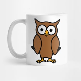 Brown Cartoon Owl Mug